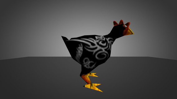 Chicken Black with Tattoo